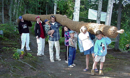 Coir log ready for installation