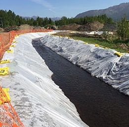 Lined diversion on Chester Creek near Cordova, Alaska