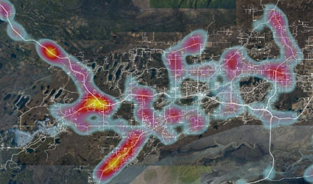 Interactive moose collision map