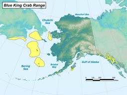 Blue King Crab range map