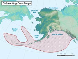 Golden King Crab range map