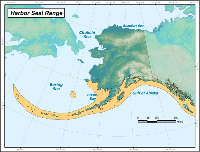 Range map of Harbor Seal in Alaska