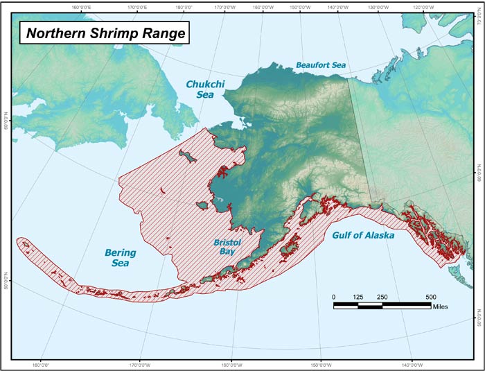 Northern Shrimp Range Map, Alaska Department of Fish and Game