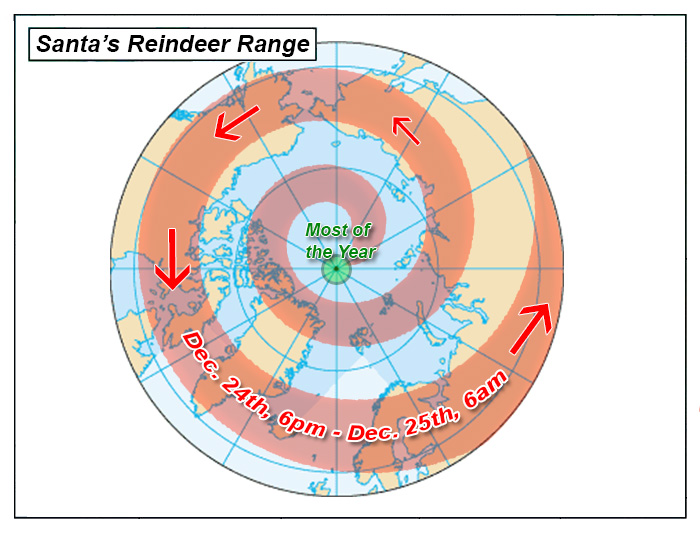 Range map of Santa's Reindeer in Alaska