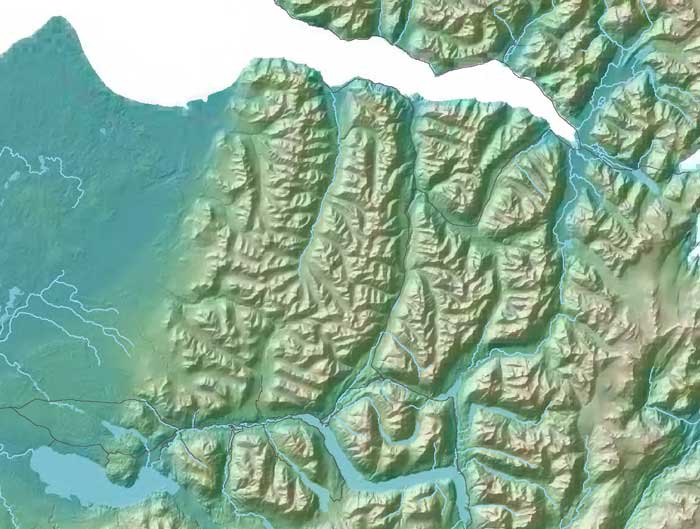 map of northeastern Kenai Peninsula