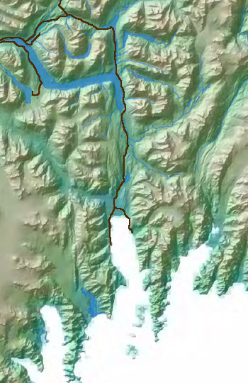 map of southeastern Kenai Peninsula